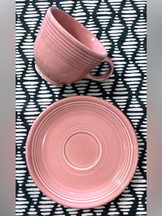 Fiestaware Peony Tea Cup and Saucer Set - Picture 4 of 5